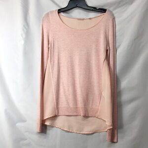 Guess Women’s Light Pink Sweater with Sheer Panel in the Back Size XS Like-NEW